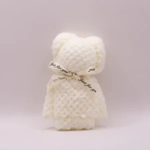 Serviette Ours Blanc en Microfibre Douce et Absorbante (30x30cm)