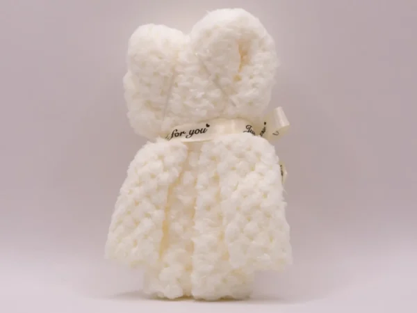 Serviette Ours Blanc en Microfibre Douce et Absorbante (30x30cm)