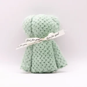 Serviette Peluche Ours Vert Doux - Microfibre Absorbante 30x30cm