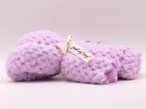 Serviette Peluche Ours Violet Doux et Absorbante en Microfibre 30x30cm