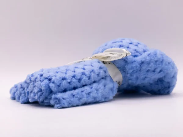 Serviette Peluche Ourson Bleu Doux 30x30cm - Microfibre Absorbante