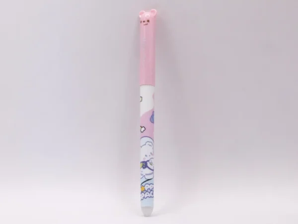 Stylo Nounours Effaçable Bleu à Pointe Fine avec Gomme Intégrée