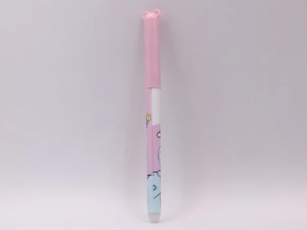 Stylo Nounours Effaçable Bleu à Pointe Fine avec Gomme Intégrée