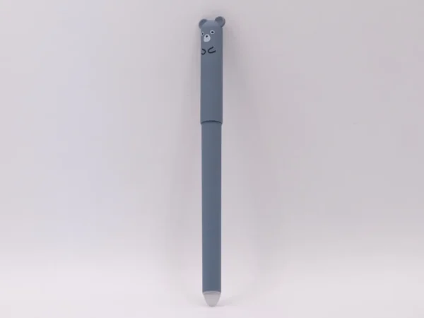 Stylo Nounours Effaçable Bleu à Pointe Fine avec Gomme Intégrée