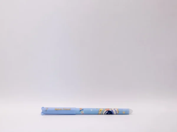 Stylo Nounours Effaçable Bleu avec Gomme Intégrée - Pointe Fine