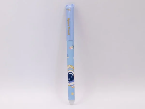Stylo Nounours Effaçable Bleu avec Gomme Intégrée - Pointe Fine
