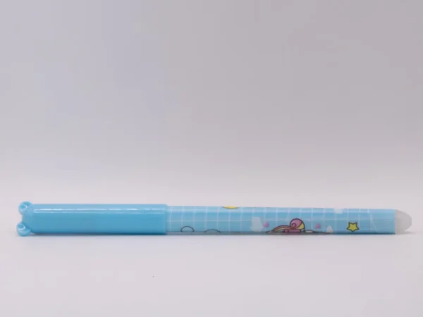 Stylo Nounours Effaçable Bleu avec Gomme Intégrée - Pointe Fine