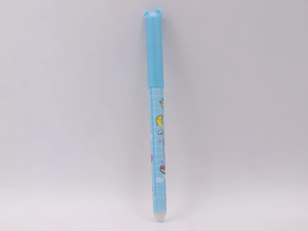 Stylo Nounours Effaçable Bleu avec Gomme Intégrée - Pointe Fine