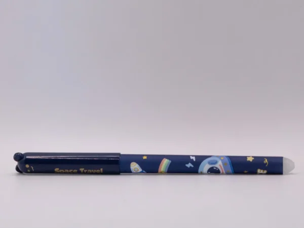 Stylo Nounours Effaçable Bleu avec Gomme Intégrée - Pointe Fine et Ludique