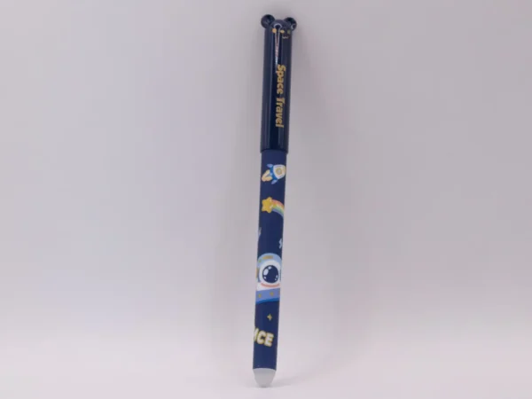 Stylo Nounours Effaçable Bleu avec Gomme Intégrée - Pointe Fine et Ludique