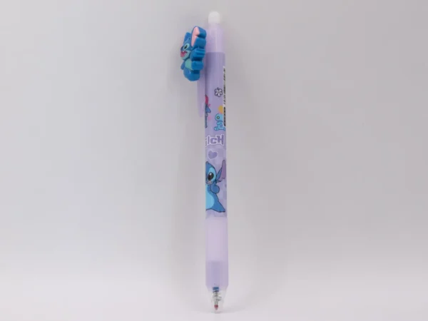 Stylo Stitch bleu effaçable, pointe fine, pratique et mignon pour l'école ou le bureau