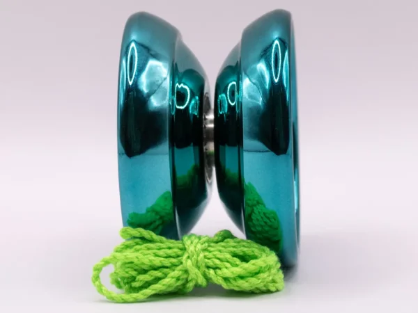 Yoyo Professionnel Style Papillon en Métal Bleu et Vert Vif